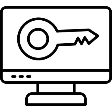 bilgisayar izleme simgesi, vektör illüstrasyonu