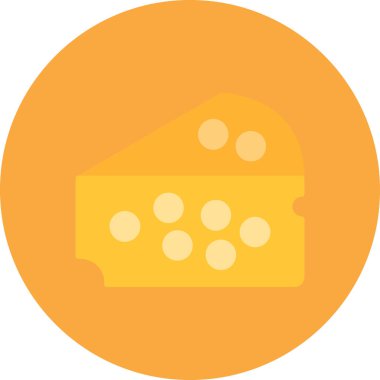 Peynir düz simgesi, vektör illüstrasyonu