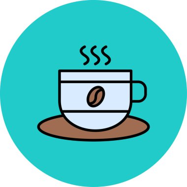 Kahve. Web simgesi basit illüstrasyon