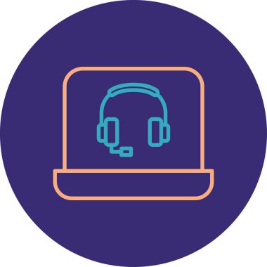 Kulaklık simgesinin vektör illüstrasyonu