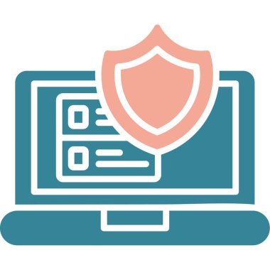 asma kilit simgesi olan dizüstü bilgisayar, vektör illüstrasyonu