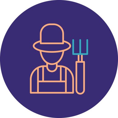 Çiftçi. Web simgesi basit illüstrasyon