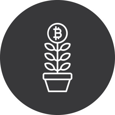 bitcoin. Web simgesi basit illüstrasyon