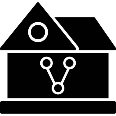 Eve. Web simgesi basit illüstrasyon