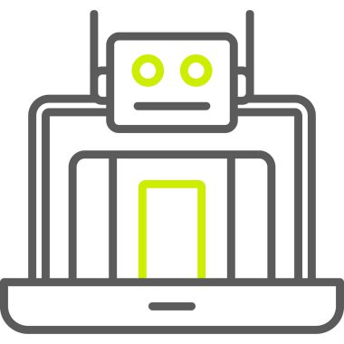 Beyaz arkaplanda robot simgesi çizimi