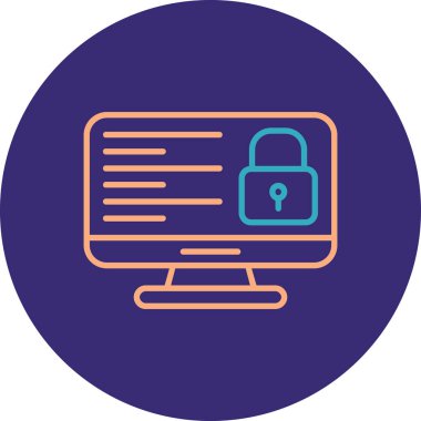 Kilit. Web simgesi basit illüstrasyon