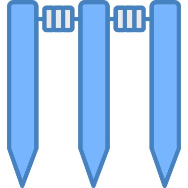 Beyaz arkaplanda izole edilmiş mavi ve siyah çizgi film ikonunun vektör çizimi