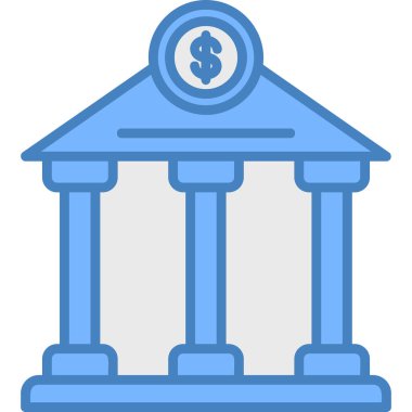 Banka binası finans simgesi
