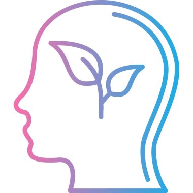 Yaprak vektör illüstrasyon tasarımlı insan kafası