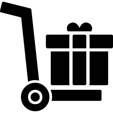 Hediye arabası simgesi, vektör çizimi