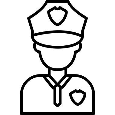 Polis memuru ikon vektör çizimi tasarımı