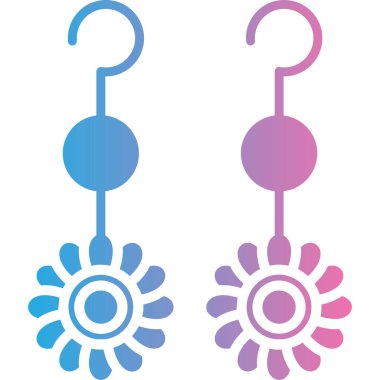 Bir çiçek simgesinin vektör illüstrasyonu