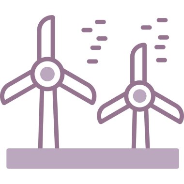 Rüzgar türbini simgesi, basit vektör illüstrasyonu