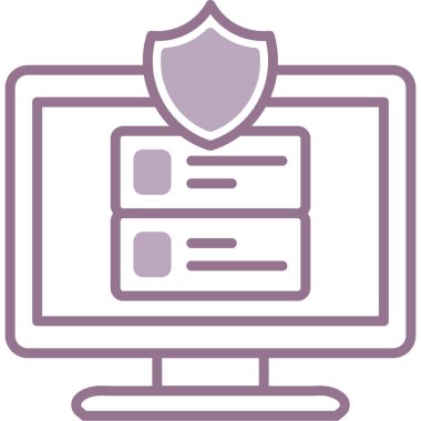bilgisayar koruma web simgesi, basit vektör illüstrasyonu