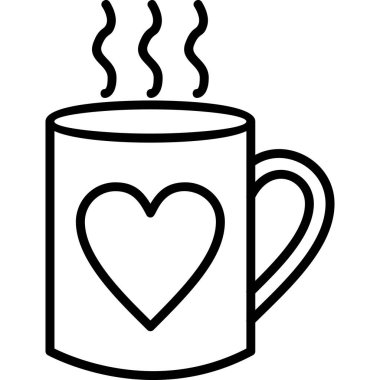 bir bardak sıcak içecek ikonu, taslak biçimi