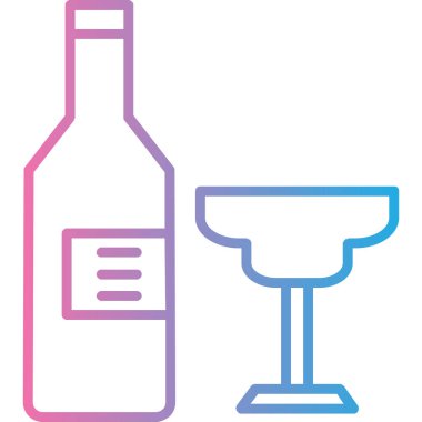 şarap ve içecek ikonu, vektör illüstrasyonu