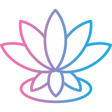 Nilüfer çiçeği. Web simgesi basit illüstrasyon