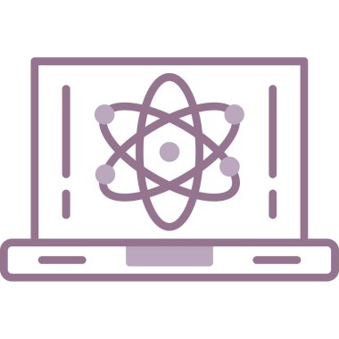 izole edilmiş dizüstü bilgisayar ve atom tasarımı