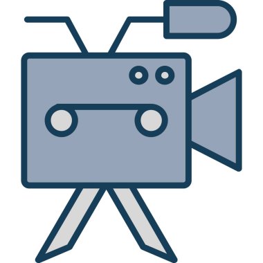 Film kamerası ikonu. özet film film vektör rengi düz izole