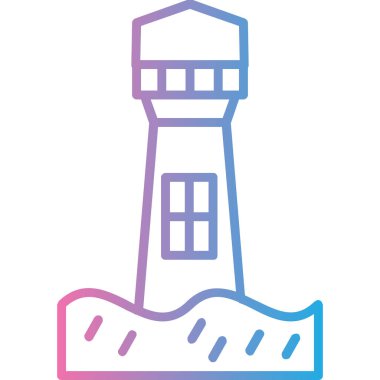 deniz feneri ikonu vektör illüstrasyonu