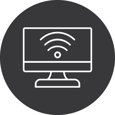 bilgisayar monitörü ikon vektör illüstrasyonu