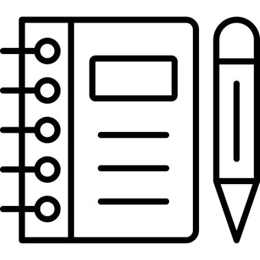 not defteri ve kalem ikonu vektör illüstrasyon tasarımı