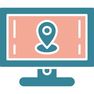 konum haritası konumu simgesi düz biçimli