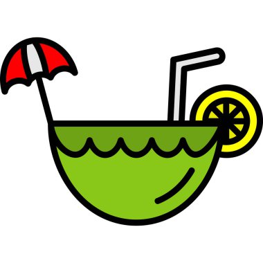 Plaj şemsiyesi, illüstrasyon, vektör, beyaz arka plan.