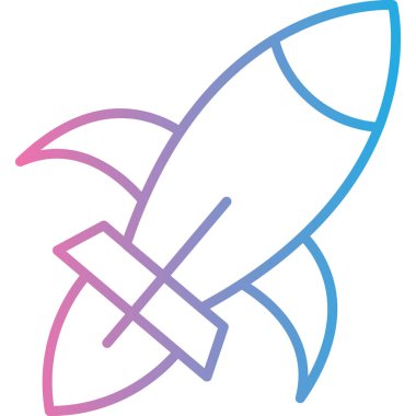 Roket. Web simgesi basit illüstrasyon