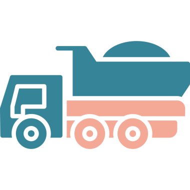 kamyon düz vektör simgesi