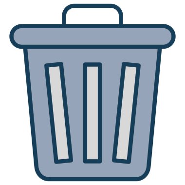 Çöp kutusu simgesi, vektör illüstrasyonu