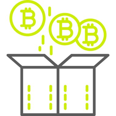 Bitcoin ve sikke simgesi, vektör illüstrasyonu