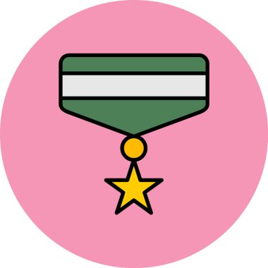 Madalya web simgesi, basit vektör illüstrasyonu