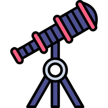 Teleskop. Web simgesi basit illüstrasyon