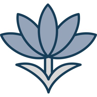 Nilüfer çiçeği ikonu. İnternet için lotus vektör simgelerinin basit çizimi