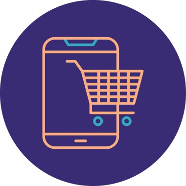 mobil alışveriş simgesi. Basit resimleme