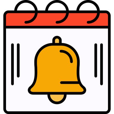 Alarm çanı simgesi rengi dış hat vektörü