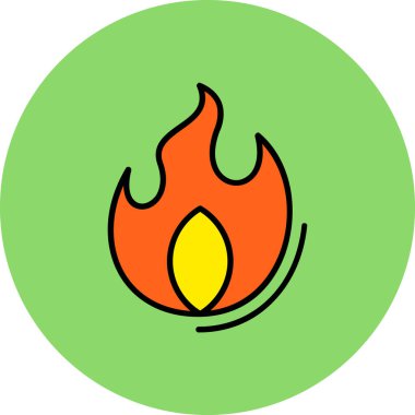 yanan ateş simgesi. vektör çizim