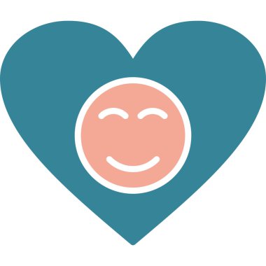 Mutlu kalp düz vektör simgesi
