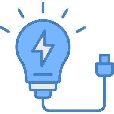 Enerji enerji güç simgesi - ana hat biçiminde