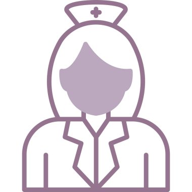 hemşire avatar vektör çizgisi düzenlenebilir