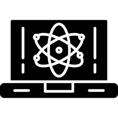 atom ve molekül vektör tasarımlı dizüstü bilgisayar