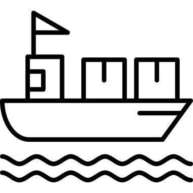 Gemi vektör simgesi, modern biçim