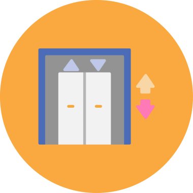 Asansör. Web simgesi basit illüstrasyon