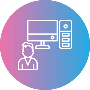 Bilgisayar. Web simgesi basit illüstrasyon