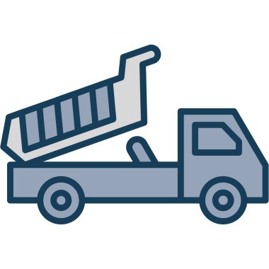 Servis arabası dağıtım simgesi doldurulmuş taslak biçiminde