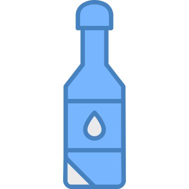 Şişe içecek ikonu doldurulmuş ana hatlarıyla