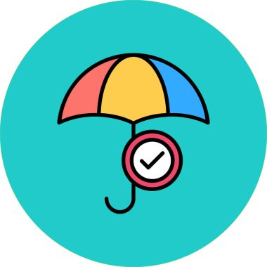 şemsiye simgesi vektör illüstrasyonu