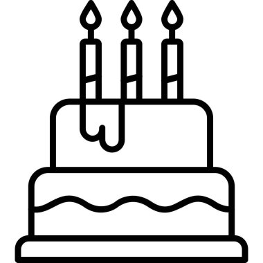 doğum günü pastası simgesi ana hatlarıyla