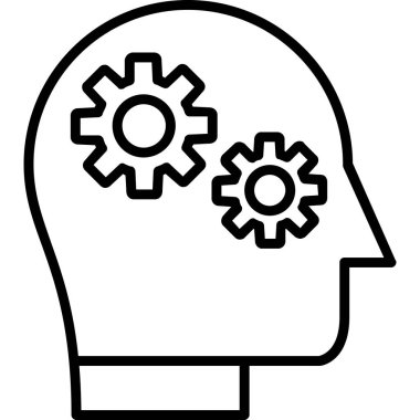 Beyin. Web simgesi basit illüstrasyon